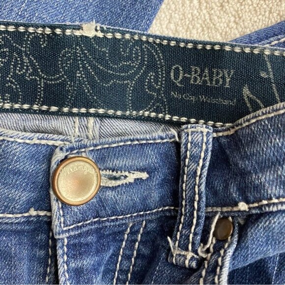 Wrangler Q Baby Med Wash Low Mid Rise Flap Pocket Straight Leg Jeans 28X36 - Picture 3 of 15